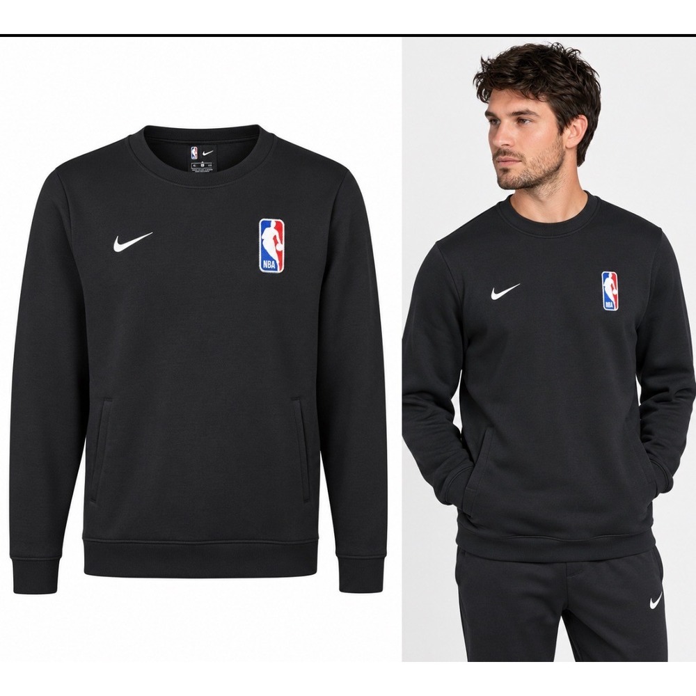 Nike NBA Crewneck Pullover Men's Small Black NEW 865223-010 Dri-FIT Spotlight